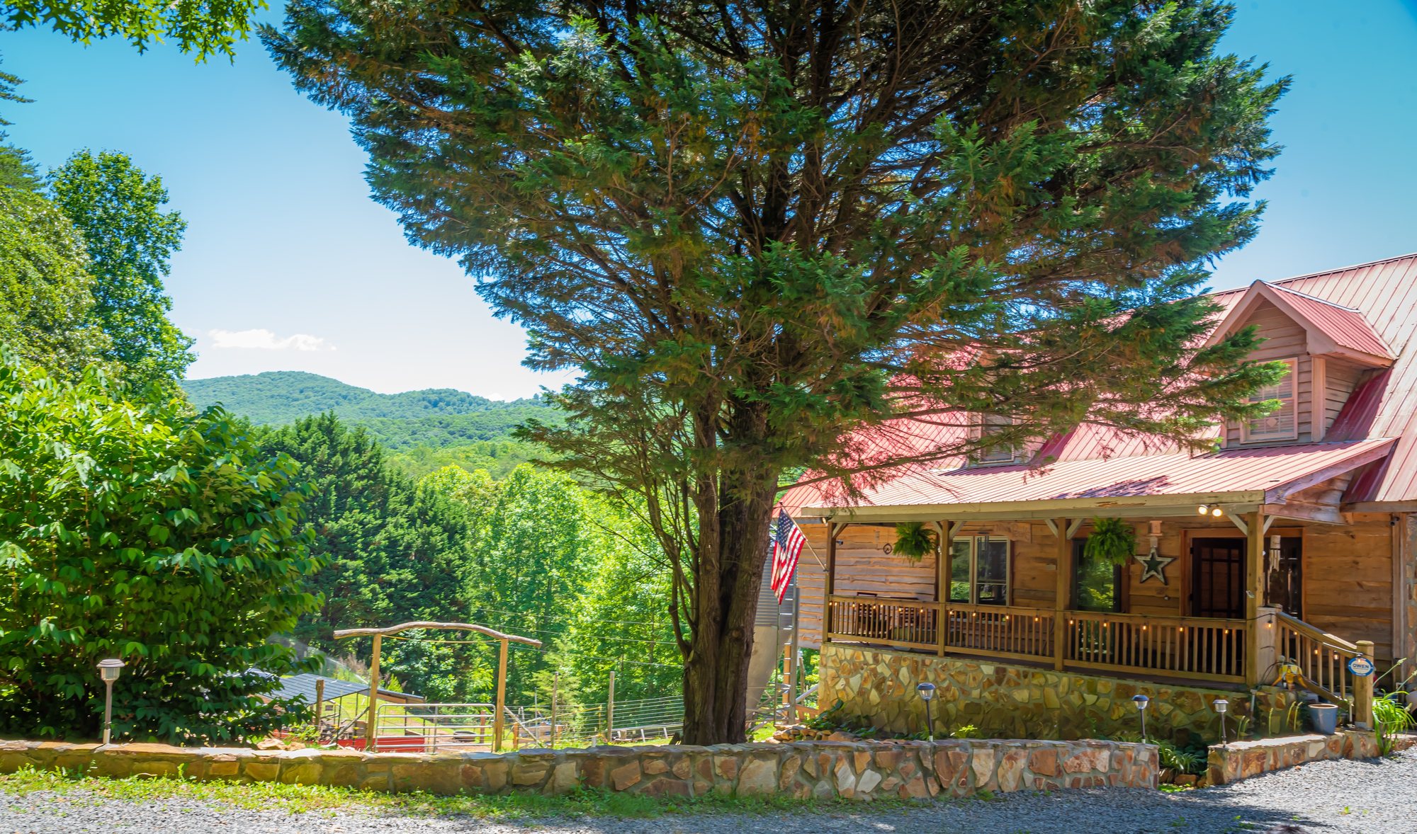 Nine Peaks Farm cabin under the Blue Ridge mountains